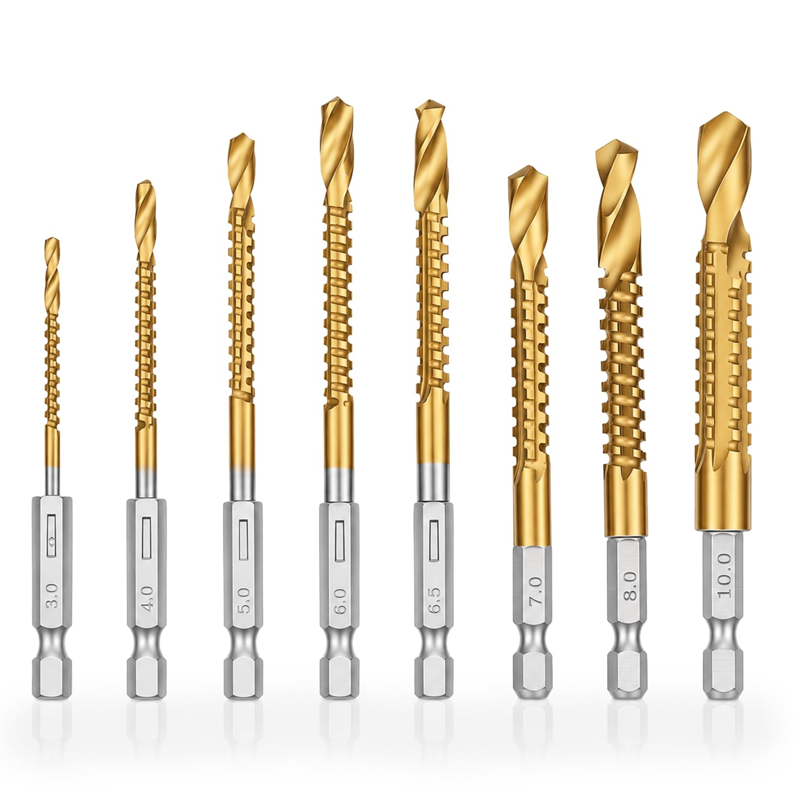 Titanium Drill Bit Set - 6 Pcs for Metal, Wood, Plastic -7