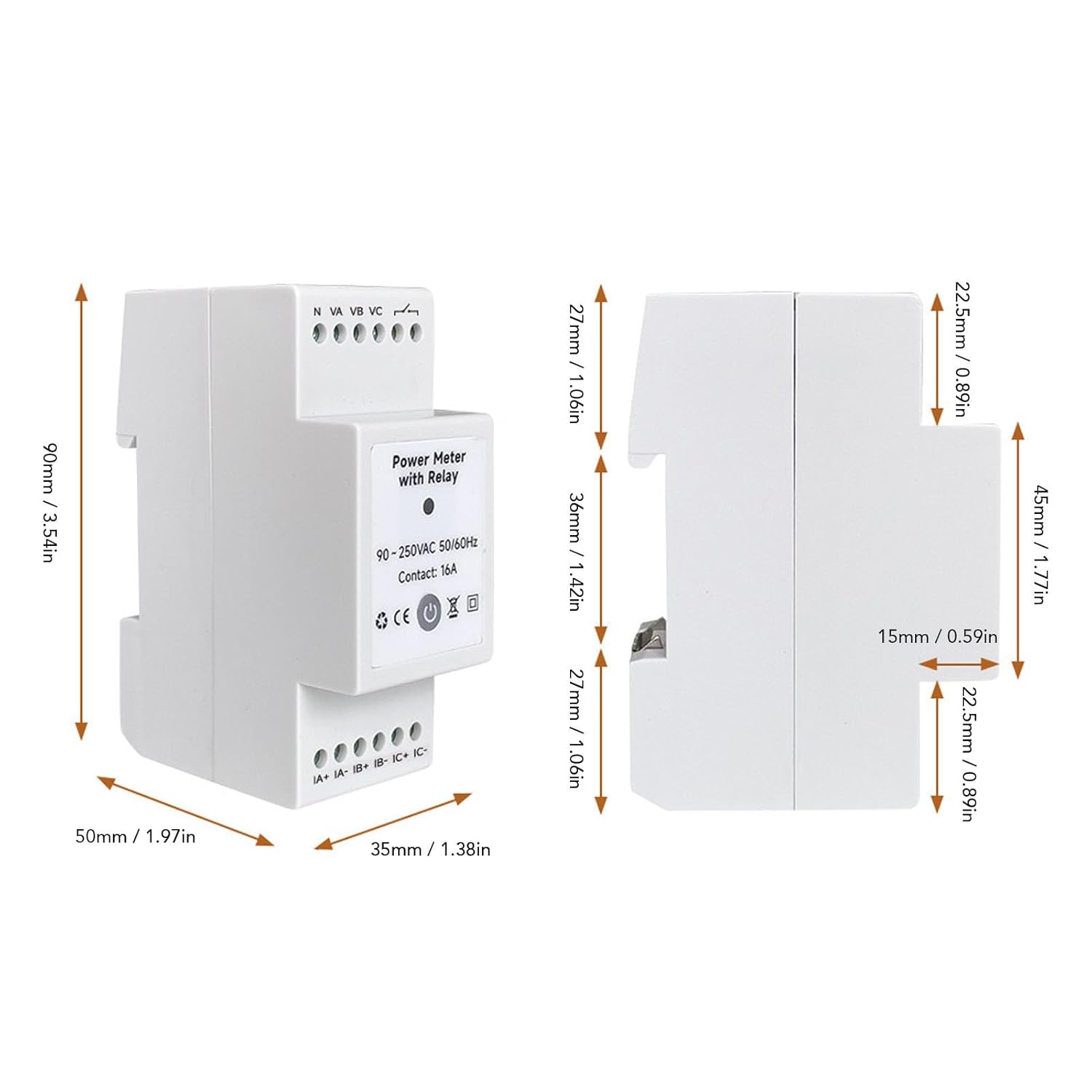 3 Phase Clamp Meter Real Time Energy Monitor CT Sensor Smart Power Meter with Voltage Current Amperage for Tuya App Compatible for Remote Monitoring WiFi Electricity Usage