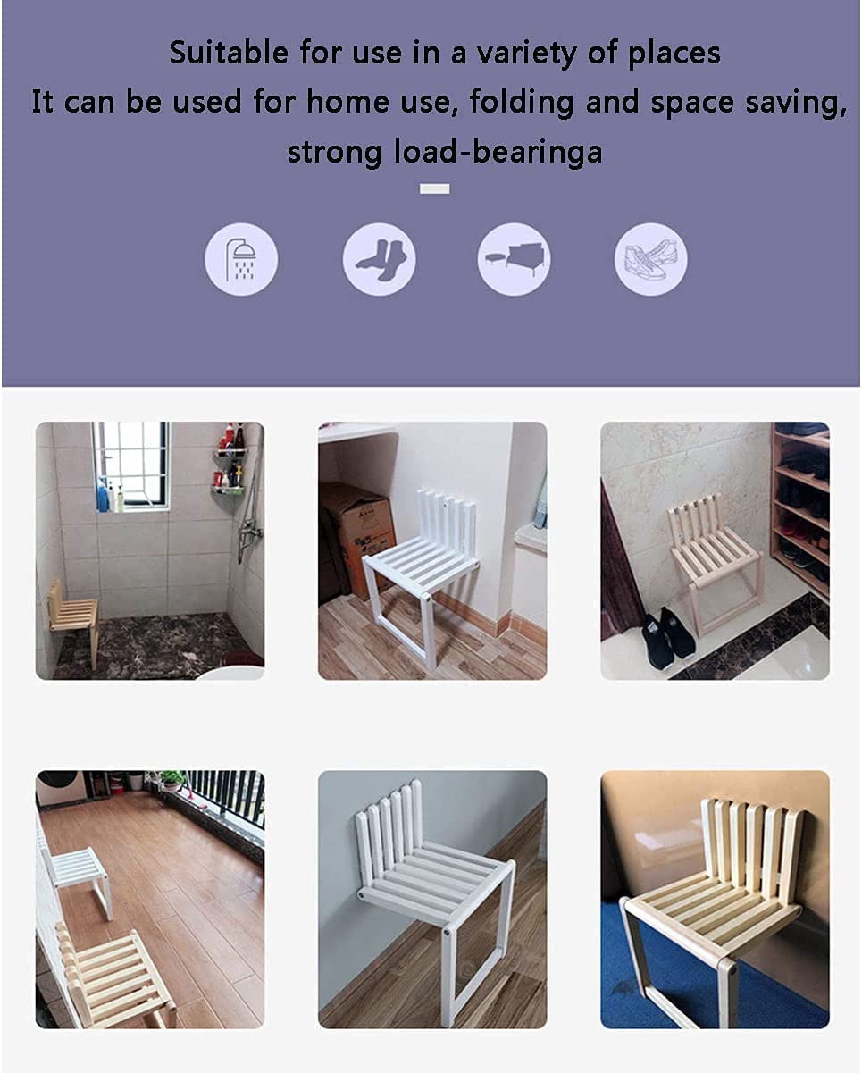 Asiento de Ducha abatible montado en la Pared Asiento De Ducha Plegable, Banco De Asiento De Ducha Plegable De Madera Banco De Ducha Montado En La Pared Asientos De Baño De Lujo Plegables, Carga De 33
