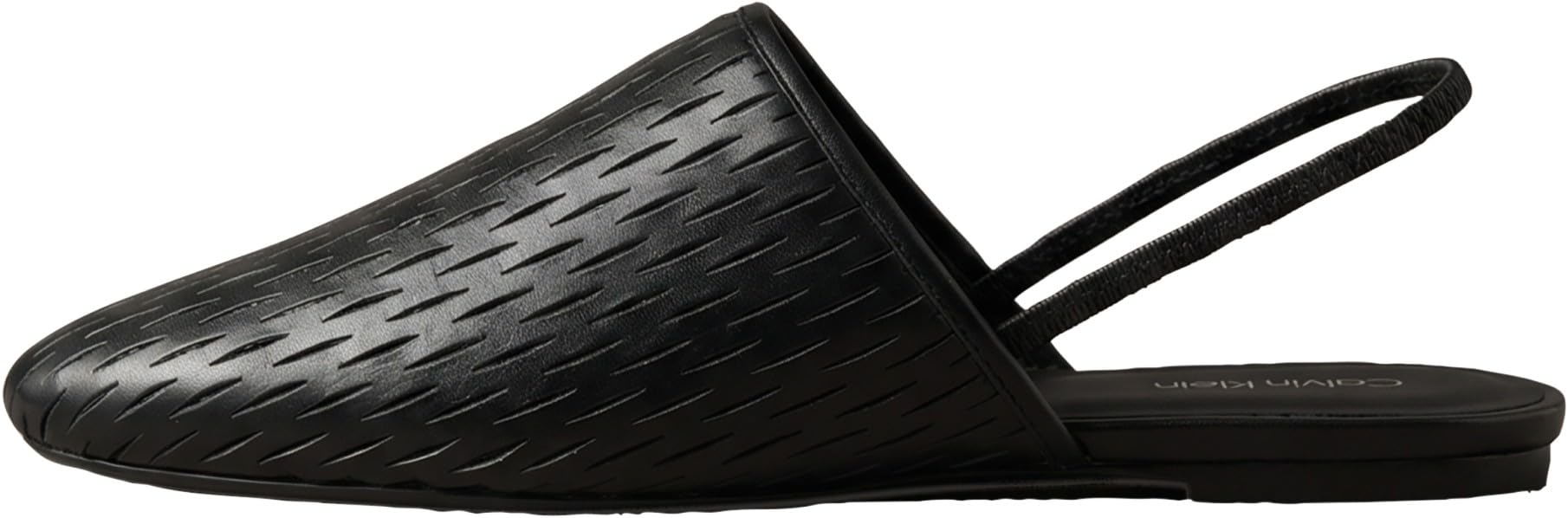 Calvin Klein Women's Oblique Baller Sling Cut LTH HW0HW03034 Ballerinas, Black (Triple Black), 3.5