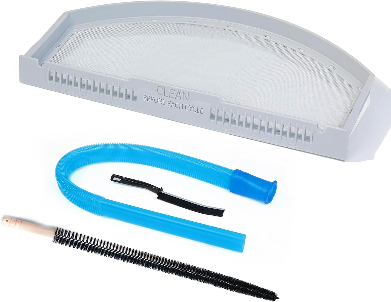 Upgraded WE03X23881 Dryer Lint Filter Replacement Kit for GE Dryer, GTD65EBSJ3WS GTD33EASK0WW, Stainless Steel Lint Screen for Dryer, Flexible Dryer Lint Brush, Dryer Vent Vacuum Hose Attachment