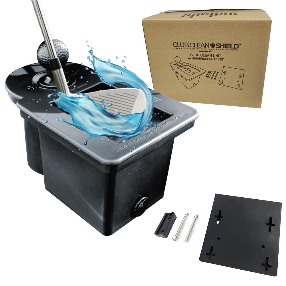 Club Clean - Original Ball and Club Cleaner/Washer with Universal Bracket for Golf Cars - Home Use - Single Chamber