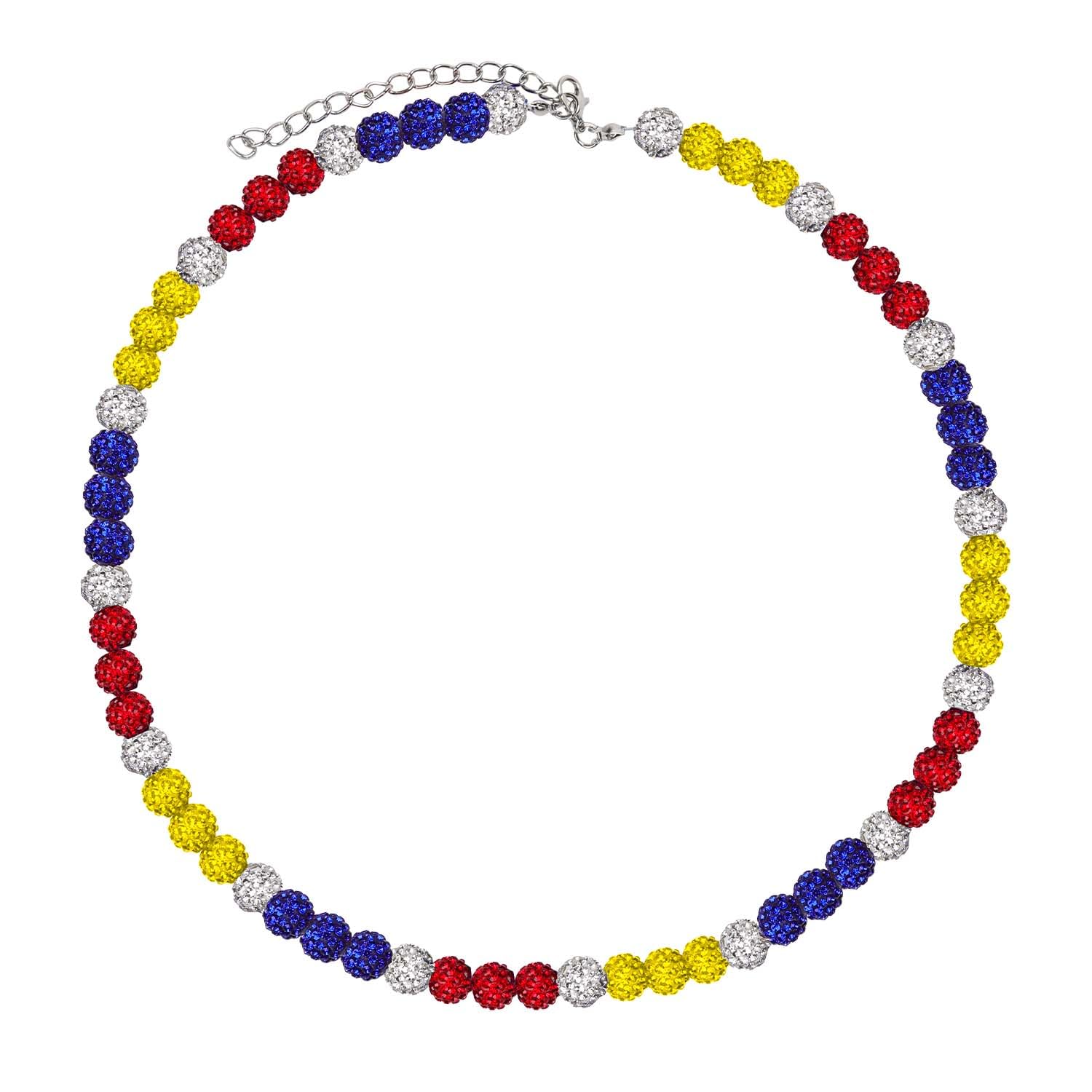 Collier de Baseball de Philadelphie Strass Scintillants Colliers Perles Inspirés Sport d'Athlète Bijoux pour Hommes Femmes 4 Couleurs