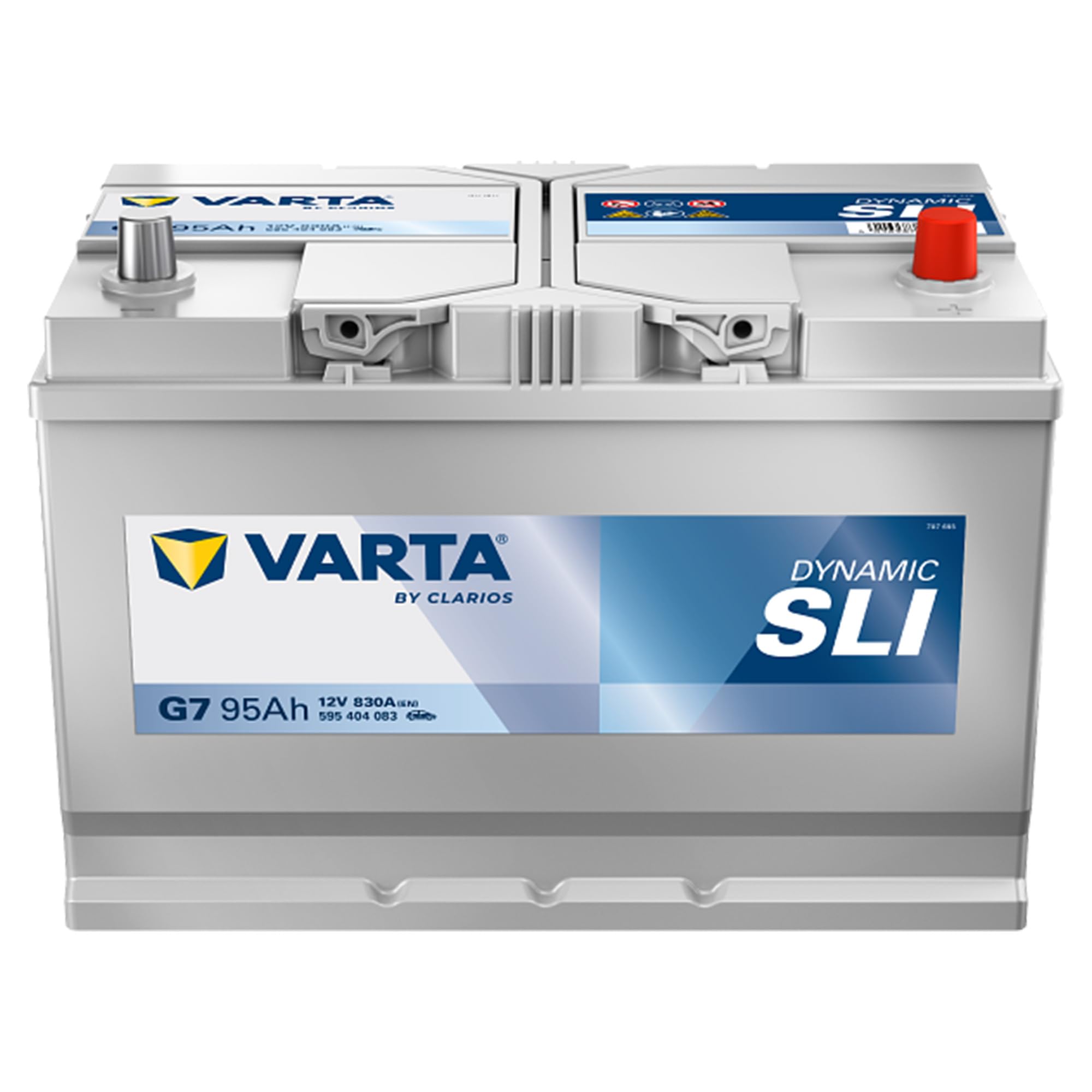 VARTA Automotive DYNAMIC SLI (G7) 12V 95Ah 830A - Nassbatterie KFZ mit Standardausstattung & ohne Start-Stopp System - Starterbatterie für einfachen Energiebedarf - Bleisäurebatterie wartungsfrei | Standardausstattung & ohne Start-Stopp System - Starterba