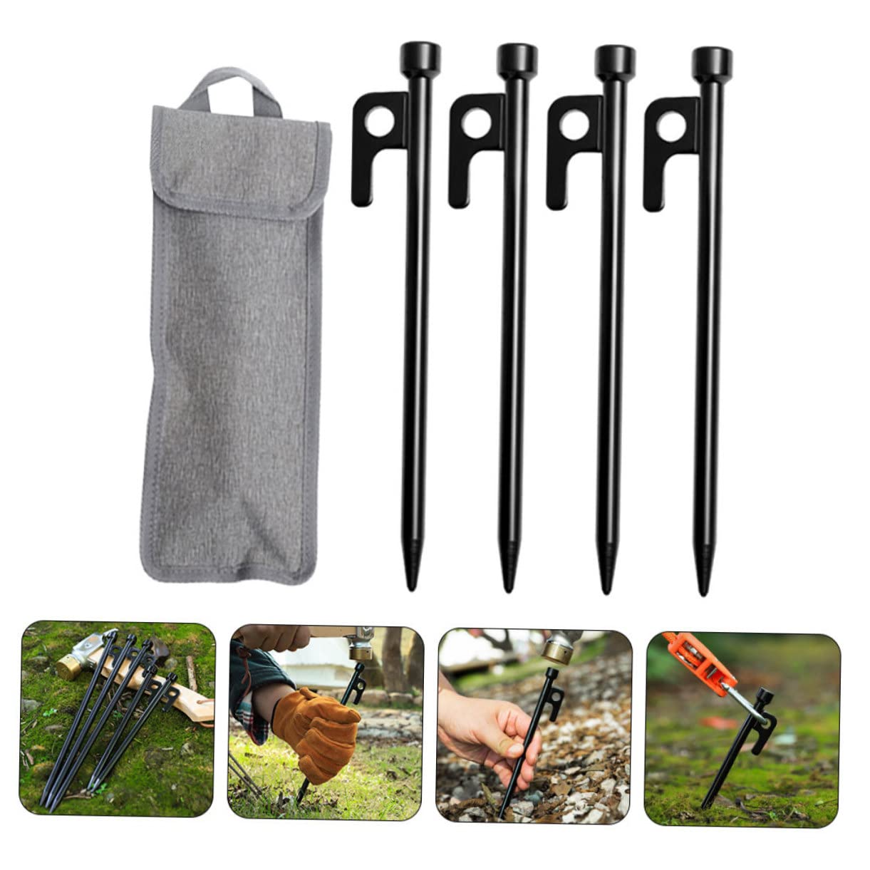 Abaodam Zeltbodennägel Aus Metall Für Camping Zeltpfähle Zum Befestigen Outdoor-bodenheringe Mit Scharfem Ende Für Sand Und Schnee