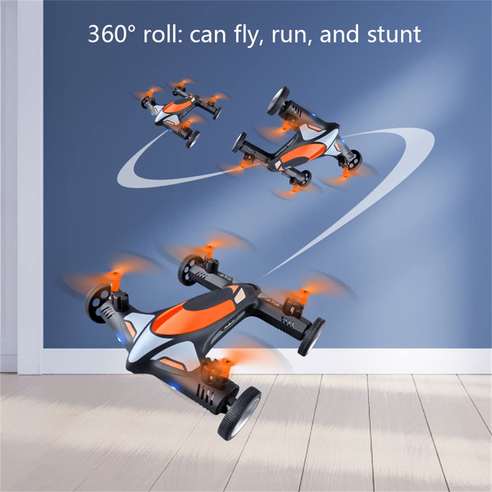 Drone 4K, UAV modalità Terra-Aria, UAV acrobatico per Fotografia Aerea, Trasmissione di Immagini Wi-Fi 4K Tecnologia a Spettro diffuso 2.4G, Luce Notturna a LED