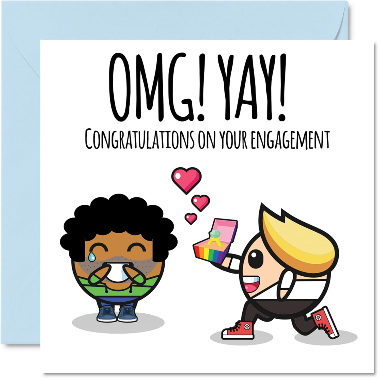 LGBT Engagement Cards for Couples - Congratulations on your Engagement - Gifts for Fiance Fiancee, Congrats Well Done Card, 145mm Wedding Marriage Greeting Cards