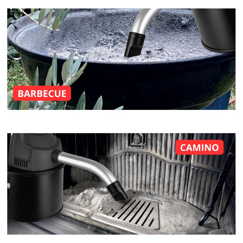 Generic Mini Aspirapolvere Portatile per Pulizia BBQ e Stufe a Pellet 600W 4L + Accessori, Nero, Metallo, Filtro HEPA Lavabile