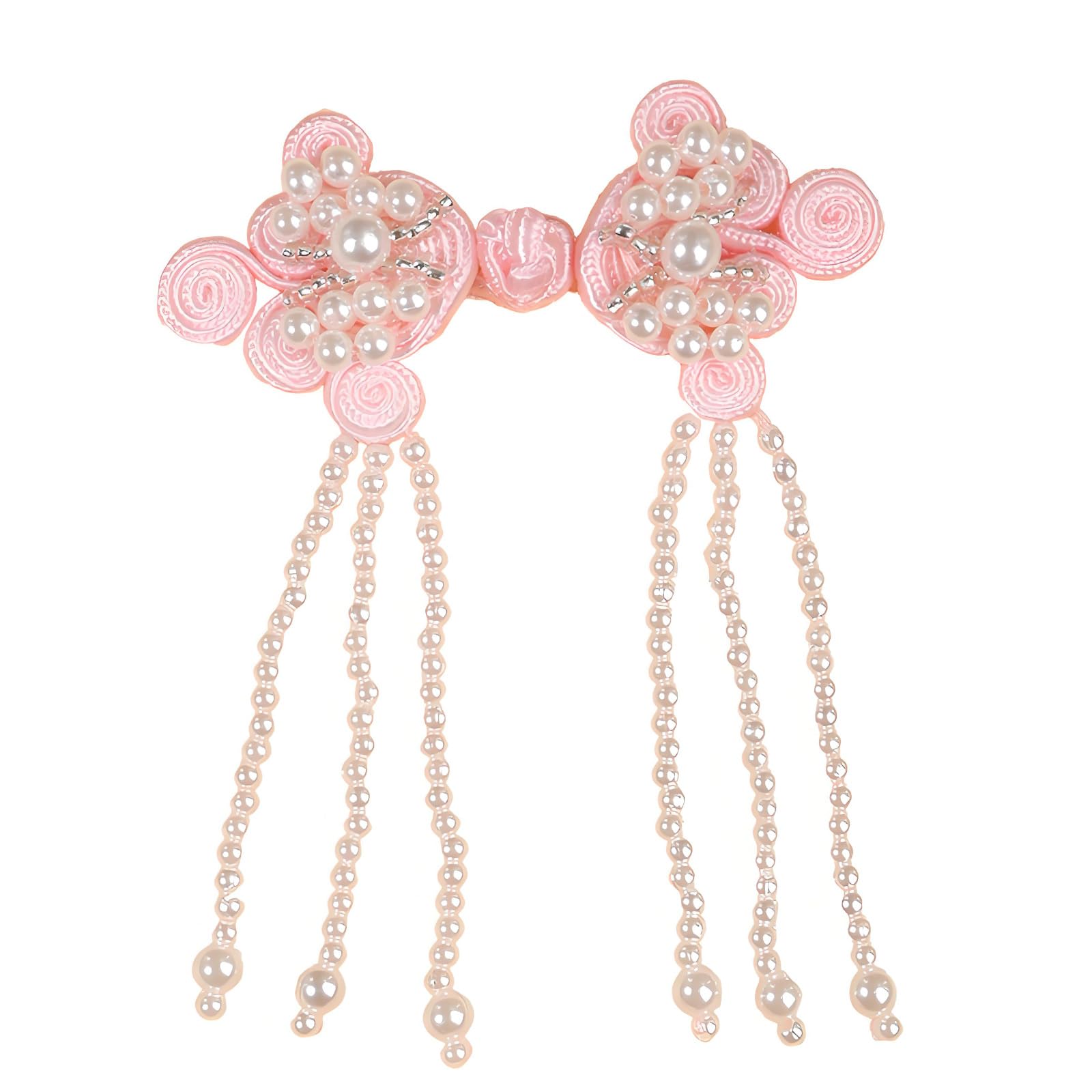 Tsophreniq Sophisticated Oriental Styles Satins Frogs Fasteners with Beads Embellishment Chinese Fashion Sewing Accessories