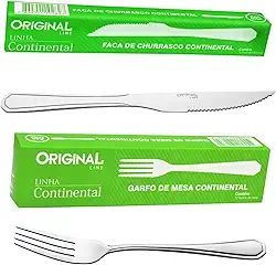 ORIGINAL LINE - Jogo Garfo e Faca Inox 24 Pecas Faqueiro/Talheres