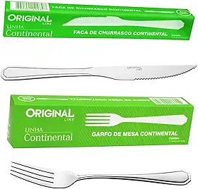 ORIGINAL LINE - Jogo Garfo e Faca Inox 24 Pecas Faqueiro/Talheres