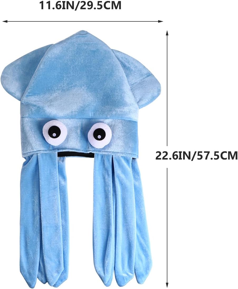 Garneck Octopus Hat for Kids and Adults - Funny Plush Squid Hat Costume Accessory - Soft Composite Fleece Animal Cap Crazy and Creative Cap for Easter Halloween Masquerade Cosplay Prop