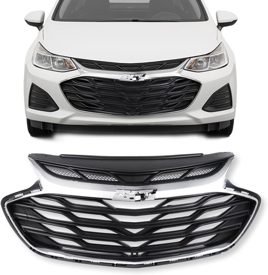 G-PLUS Front Upper Grille Assembly, Compatible with Chevy Cruze 2019 2020 ABS Plastic