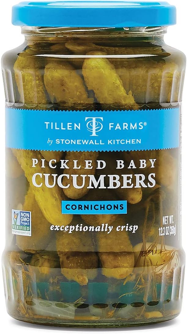 Tillen Farms Veggies, Pickled Baby Cucumbers, 12 Ounce (Pack of 4)