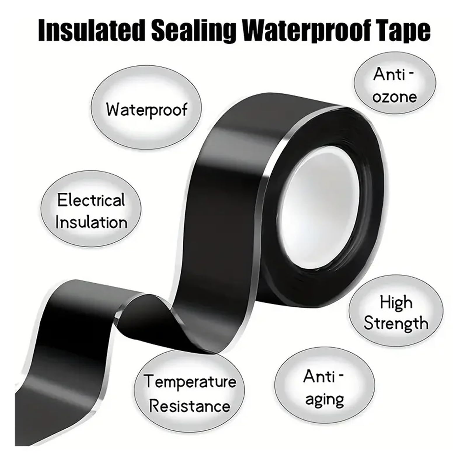 rellenar la cinta de sellado, Cinta selladora de silicona for sellado y aislamiento de fugas de baño, 0,5-1 mm x 25 mm x 1-300 cm(1mmx25mmx3.0m)