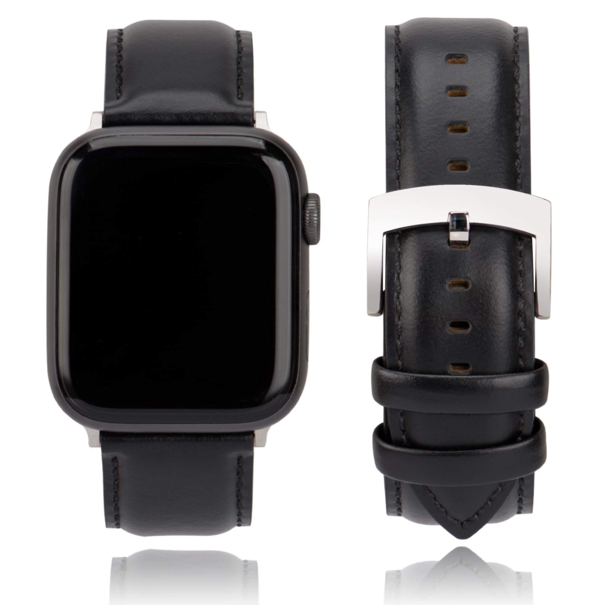 CORROPELLE Leather Watch Bands Compatible with Apple Watch 49mm 46mm 45mm 44mm 42mm 41mm 40mm 38mm, Elegant Top Grain Leather Replacement Strap for