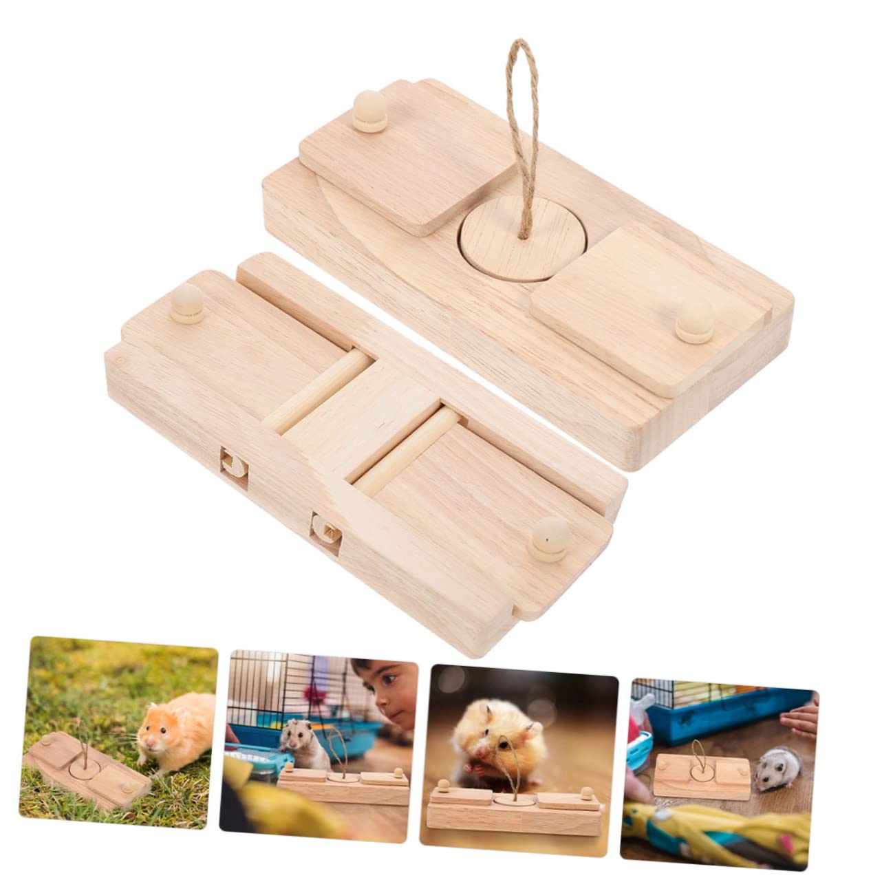 Giocattoli per Criceti in Legno Cibo Nascosto 2 Pezzi | Gabbia e Gioco, Adatti al Criceto, Accessorio da Disposizione, Set Compatto per Piccoli Roditori