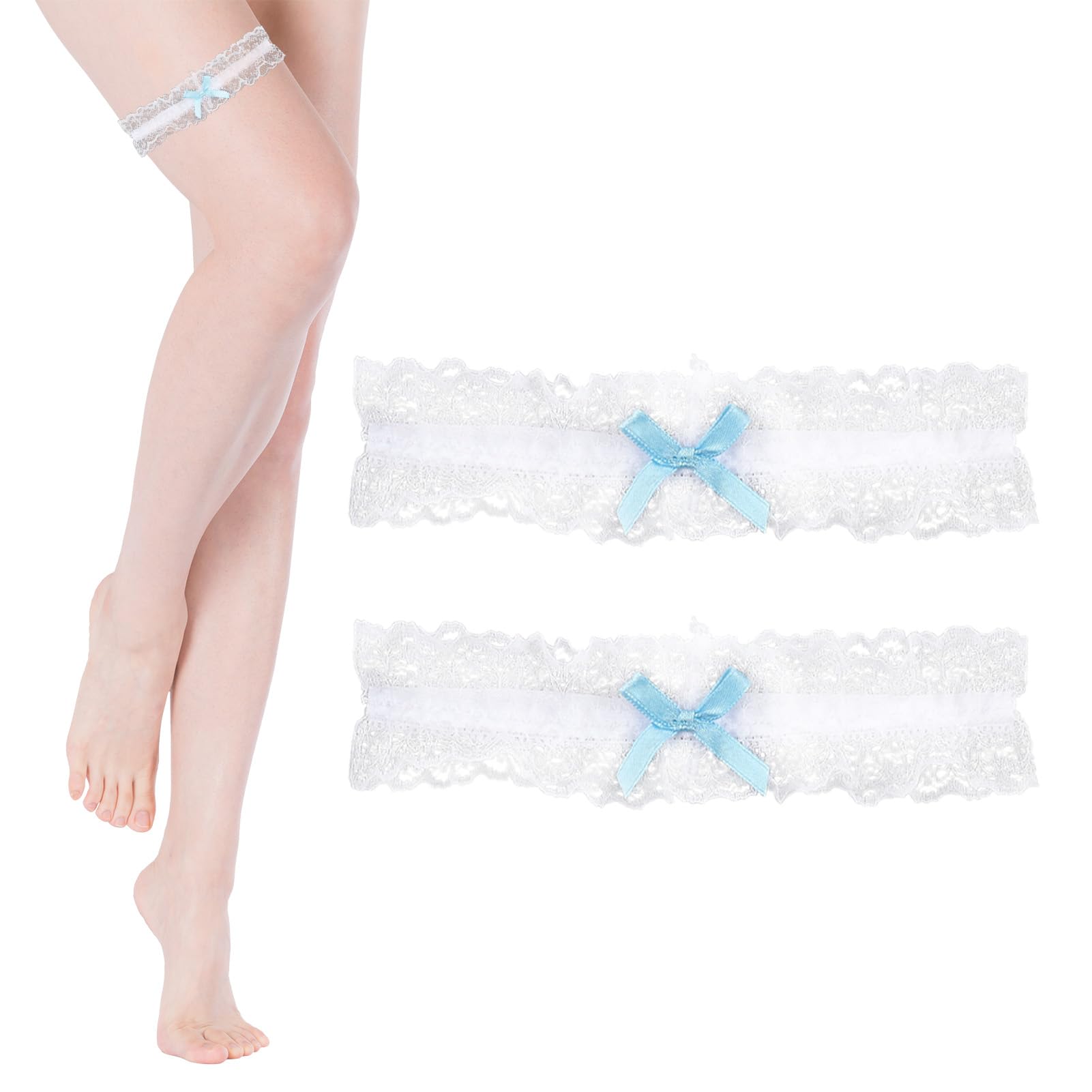 Katrien Duck disney kousenband met witte kant - Huwelijks Accessoires