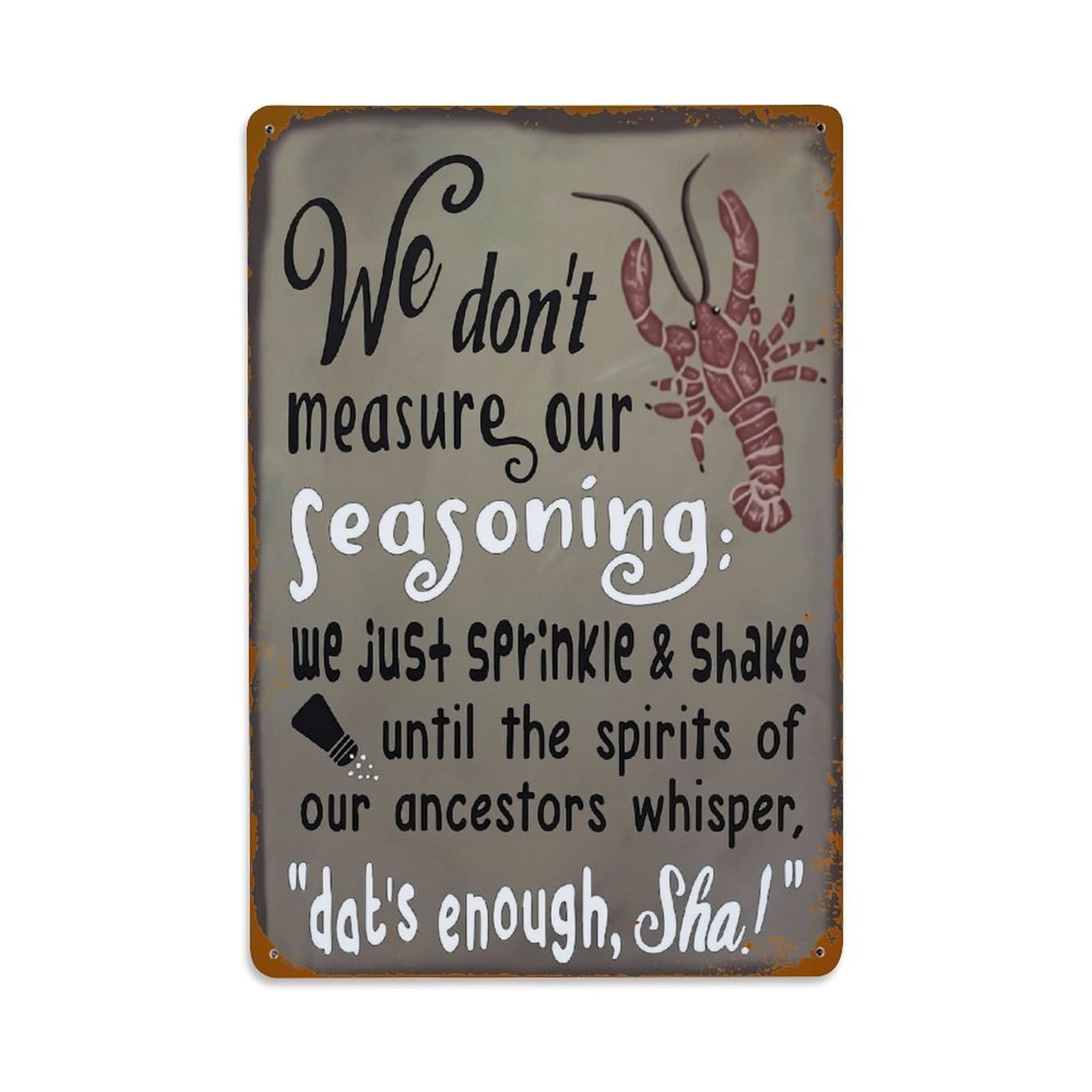 Jdfenggu Vintage We Don't Measure Our Seasoning Retro Metal Tin Sign, Decor Art Poster For Bar, Home, Man Cave, Kitchen, Laundry Room Gift 8X12inch