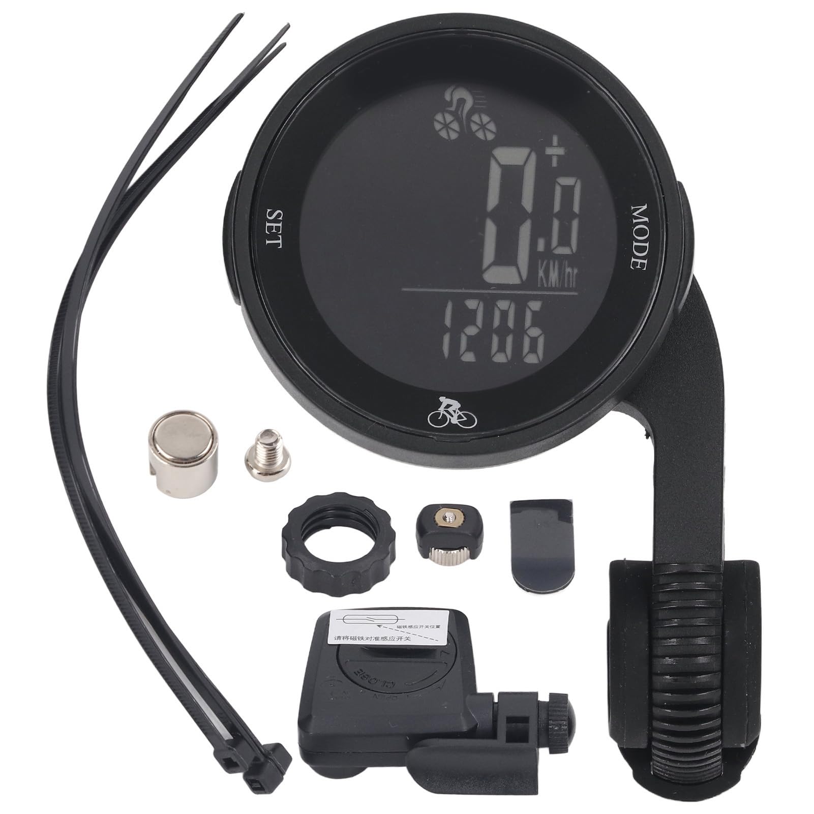 Ordinateur de Cyclisme Sans Fil avec Capteur de Fréquence Cardiaque Multifonctionnel Imperméable avec Rétroéclairage LCD