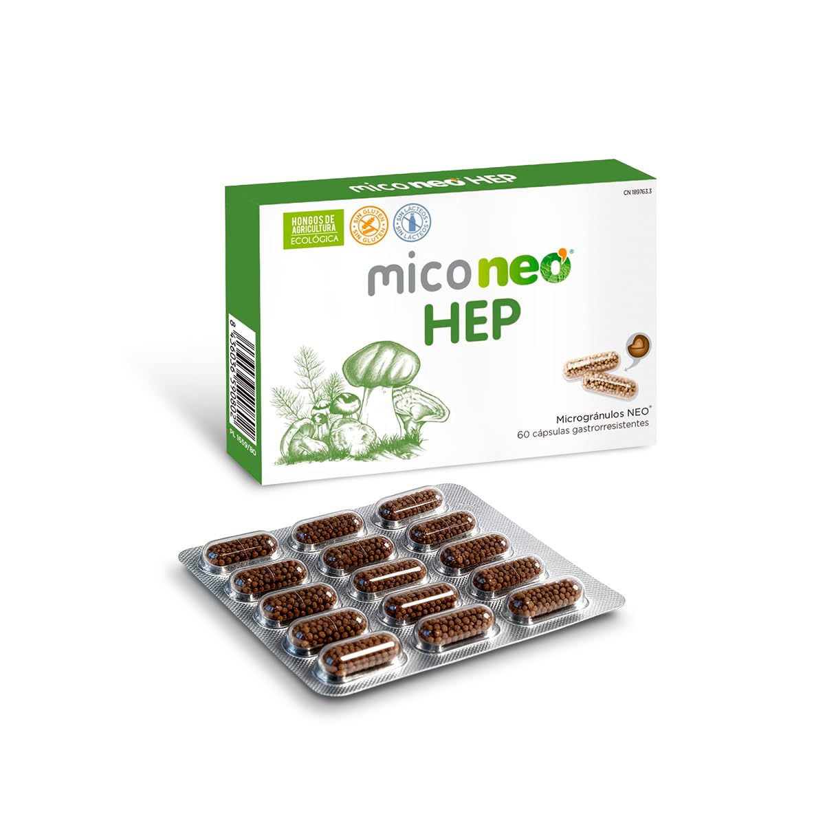 Mico NEO | HEP | 60 Cápsulas | Con Cardo Mariano, Reishi, Cordyceps, Shiitake y Polyporus | Suplemento Elaborado con Hongos