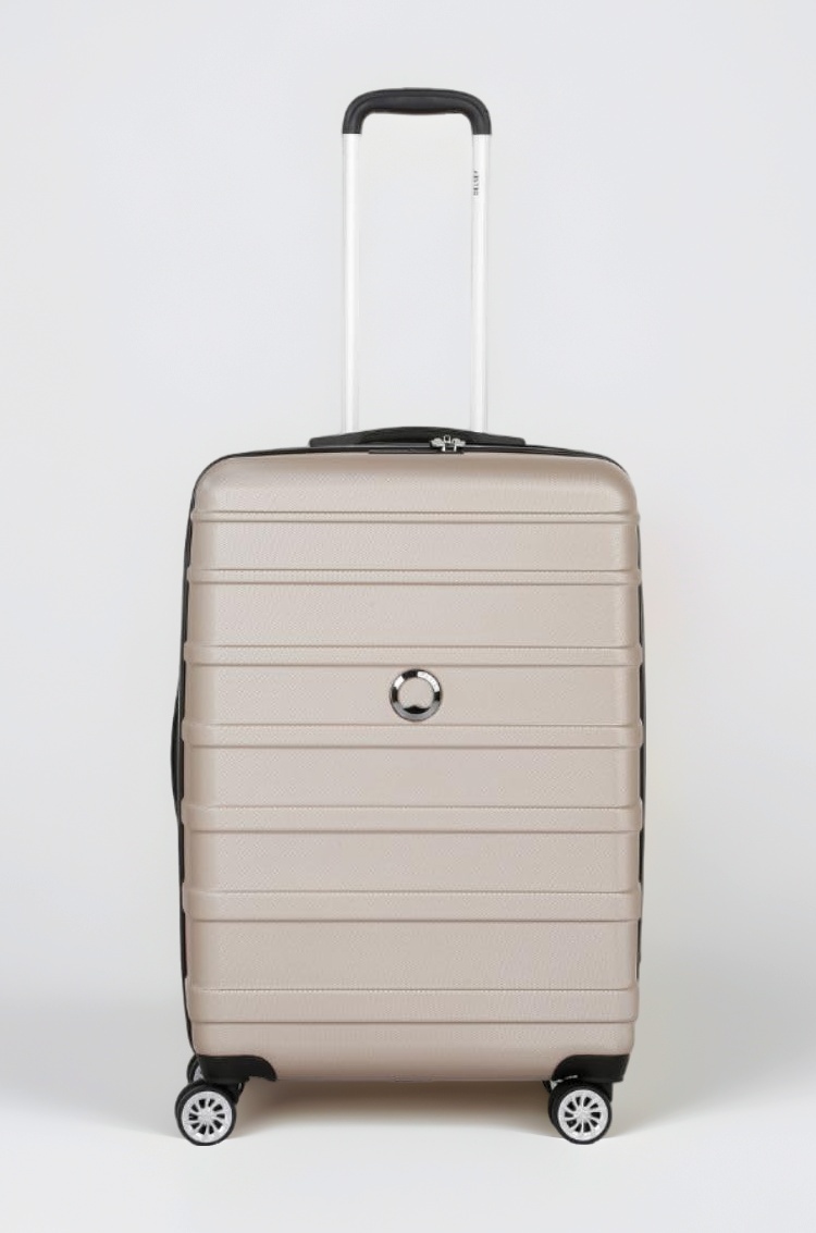 Margot 68 cms Medium Check-in Polycarbonate Hard Sided 8 Wheels and Expandable Spinner Suitcase/Trolley Bag for Travel with TSA Lock- Gold