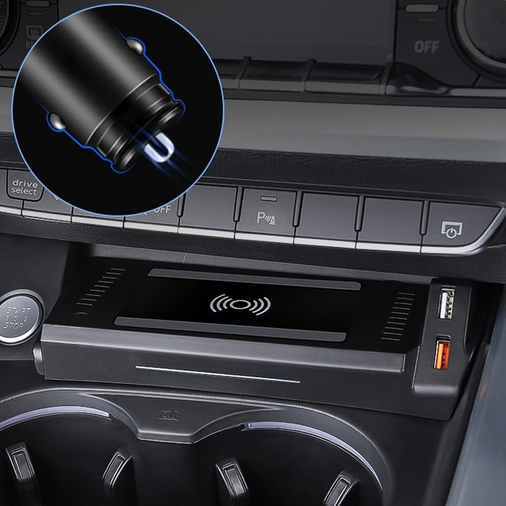 Caricatore Wireless Auto per A4 per a5 per s4 15W Ricarica Caricatore | Compatibile per a4/ per a5, ricarica 15W veloce, design compatto, installazione per facile, cavo incluso