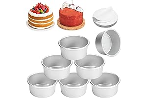 4-Inch 6-Pack Aluminum Cake Pan Set