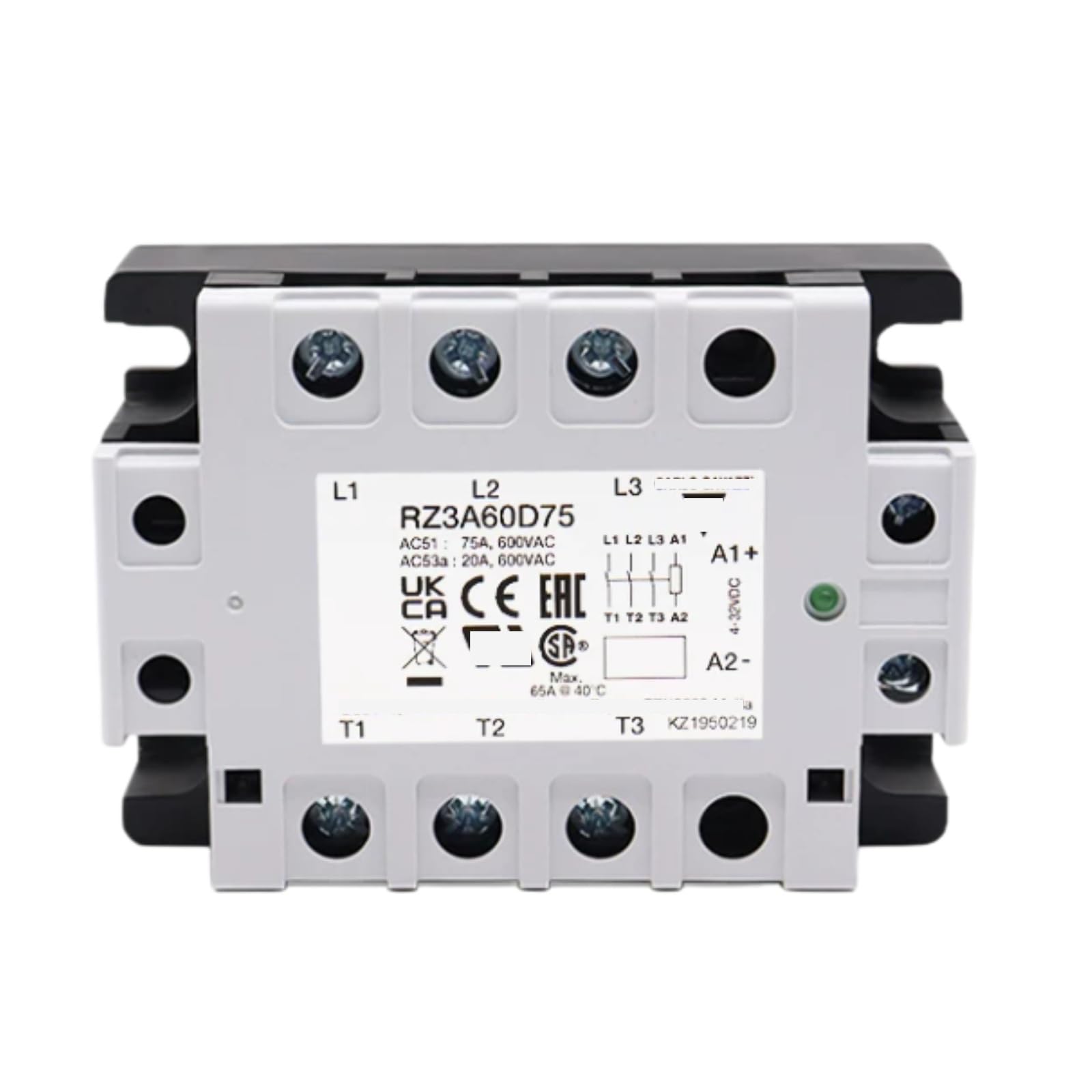 HKEJSJWA SSR Relay RZ3A60D75 75A 600VAC, 4-32V Solid State Relay