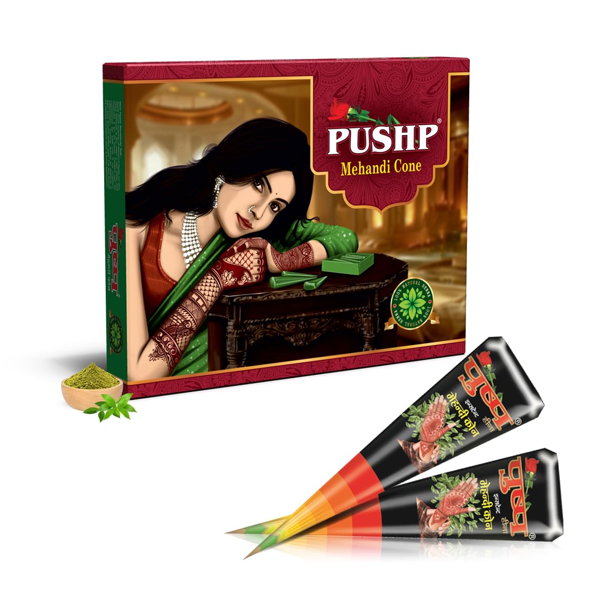 Mehandi Black Rapper (Pack of 12) Organic Mehndi Cones for Bridal Wedding | Instant Mehendi | Men and Women