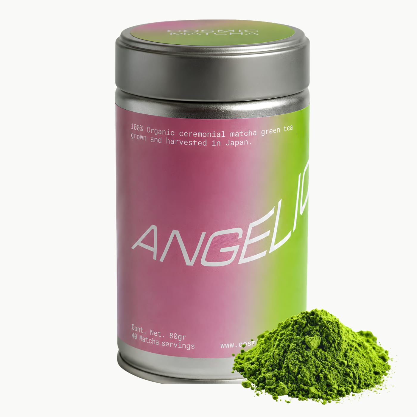 Cosmic Matcha Angelic · Té Matcha en Polvo Orgánico de Japón · Grado Ceremonial · Blend Yabukita & Okumidori · Ecológico Certificado · 80g · Ideal para Latte y Ceremonia del Té