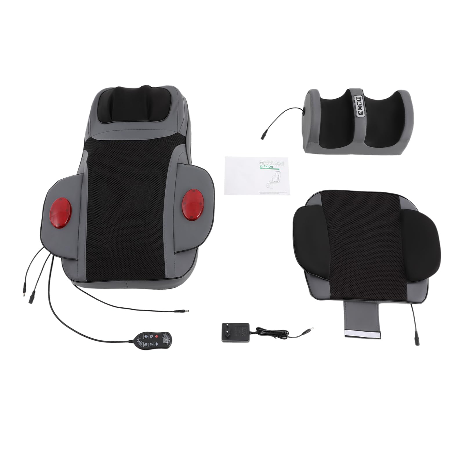 Asiento de masaje multifuncional para cuerpo entero, 3 intensidades, 15 min, masaje de espalda y cuello, esterilla de masaje con función de calor, masajeador de espalda para casa y oficina