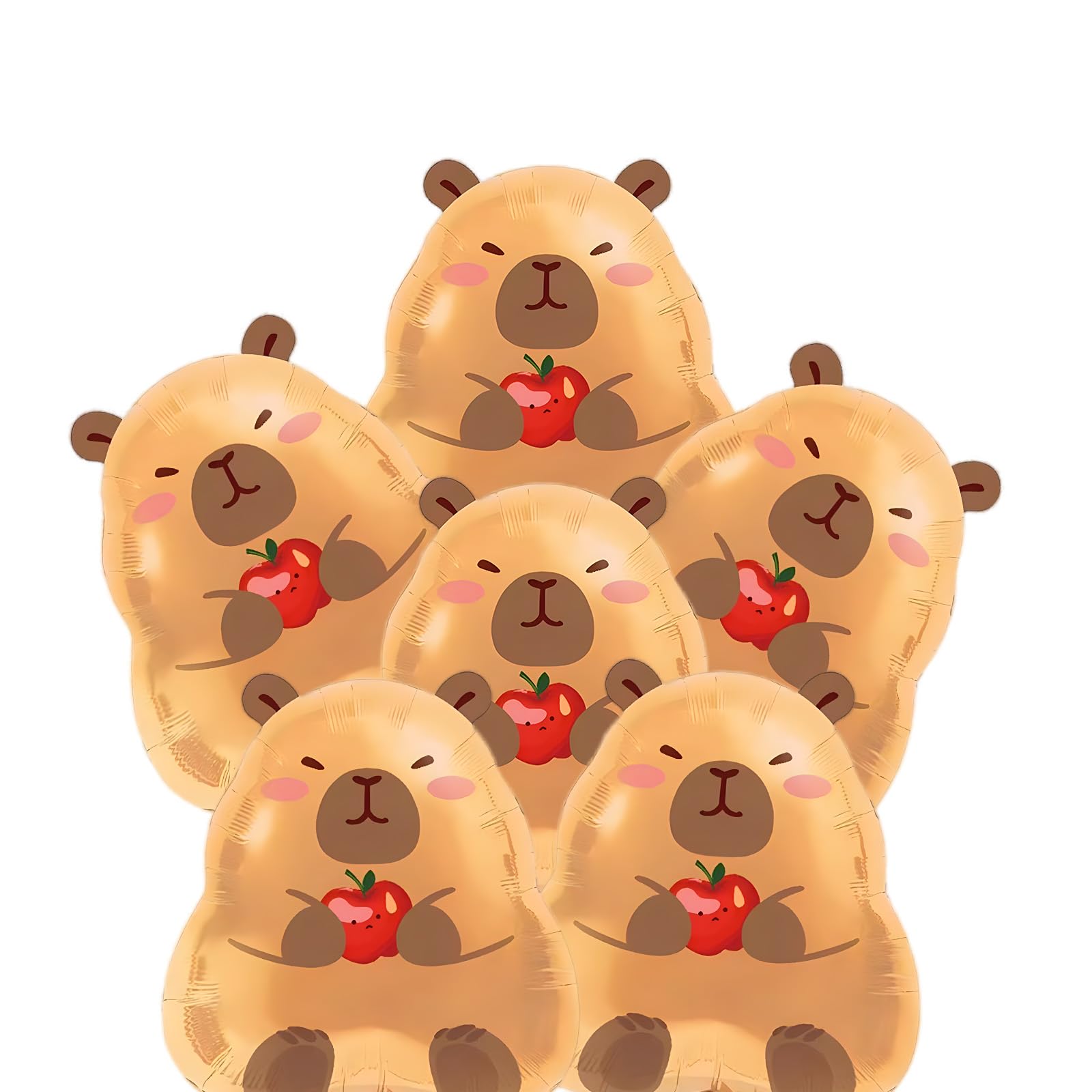 6 Pcs Capybara Balloons,22Inch Capybara Aluminum Foil Balloons for Birthday Baby Shower Gender Reveal Capybara Party Decorations