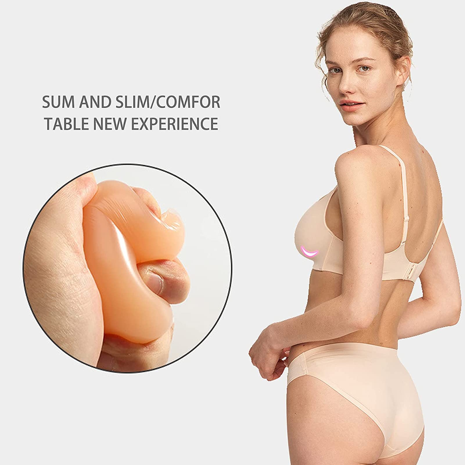 Inserciones De Silicona Invisibles For Sujetadores, Almohadillas Adhesivas Triangulares For Realce, For Trajes Baño, Bikini Y Mastectomía
