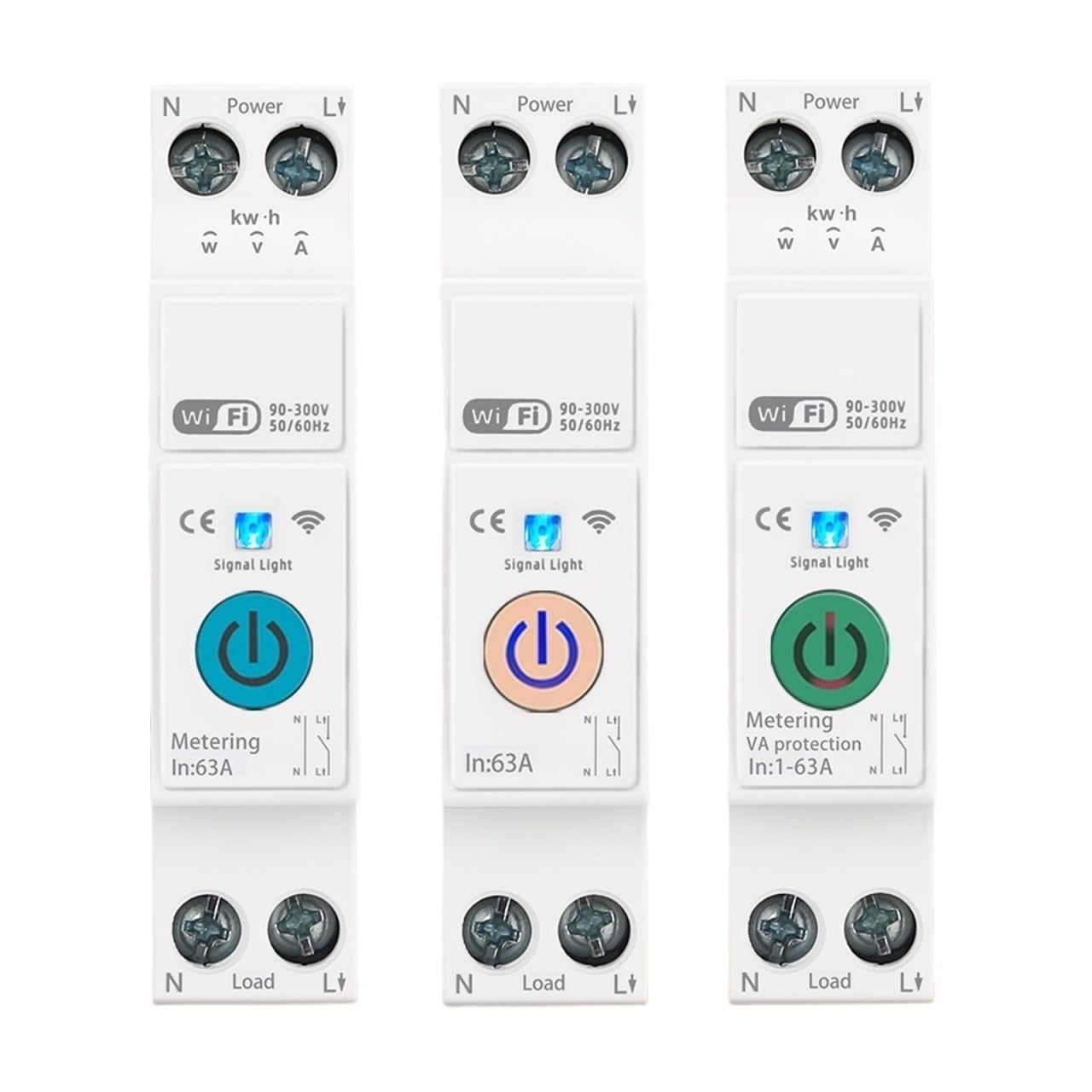 Smart WiFi Circuit Breaker 63A DIN Rail Remote Control Switch with Metering - Voice-Activated Home Automation(DGB-63T No metering,32A)