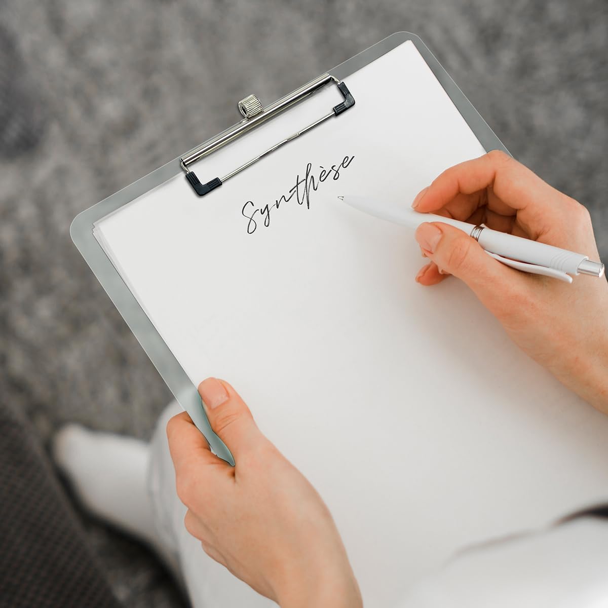 Portablocco A4 A Pinza WAYTEX - Trasparente, Con Portapenne, 22.5x31.5cm - Foto 11