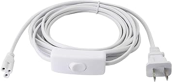 T5 T8 LED Wire Connector Power Cord - Extension Cord with On/Off Plug for LED T5 T8 Light Tube 3M/10Ft 3pin