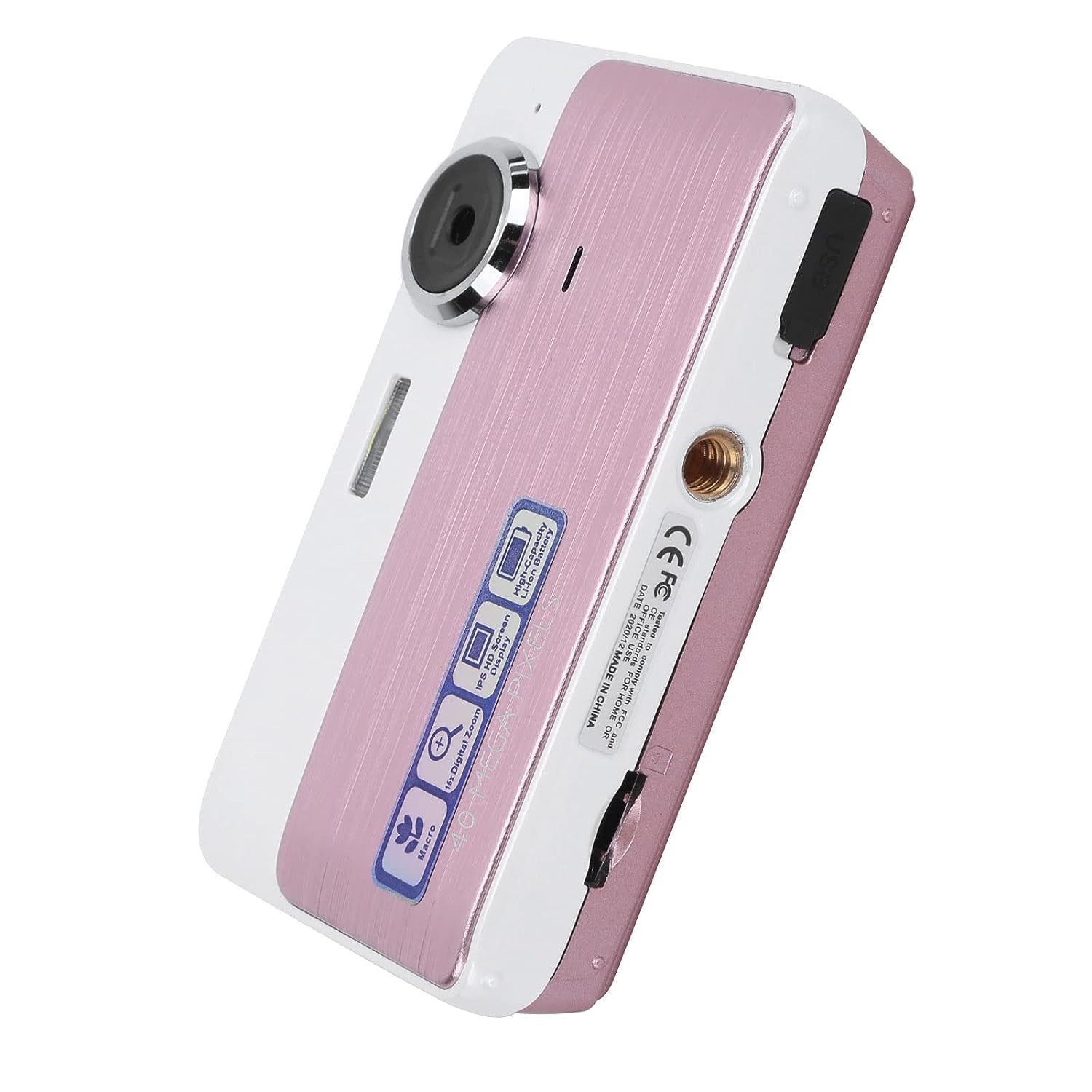 Velaurs Digital Camera for Photography, 40MP Pocket Camera with 16x Digital Zoom, 2.4 Inch IPS Screen Compact Cameras for Beginner, Students, Teens, Elders, Kids, USB rechargeable(Pink)