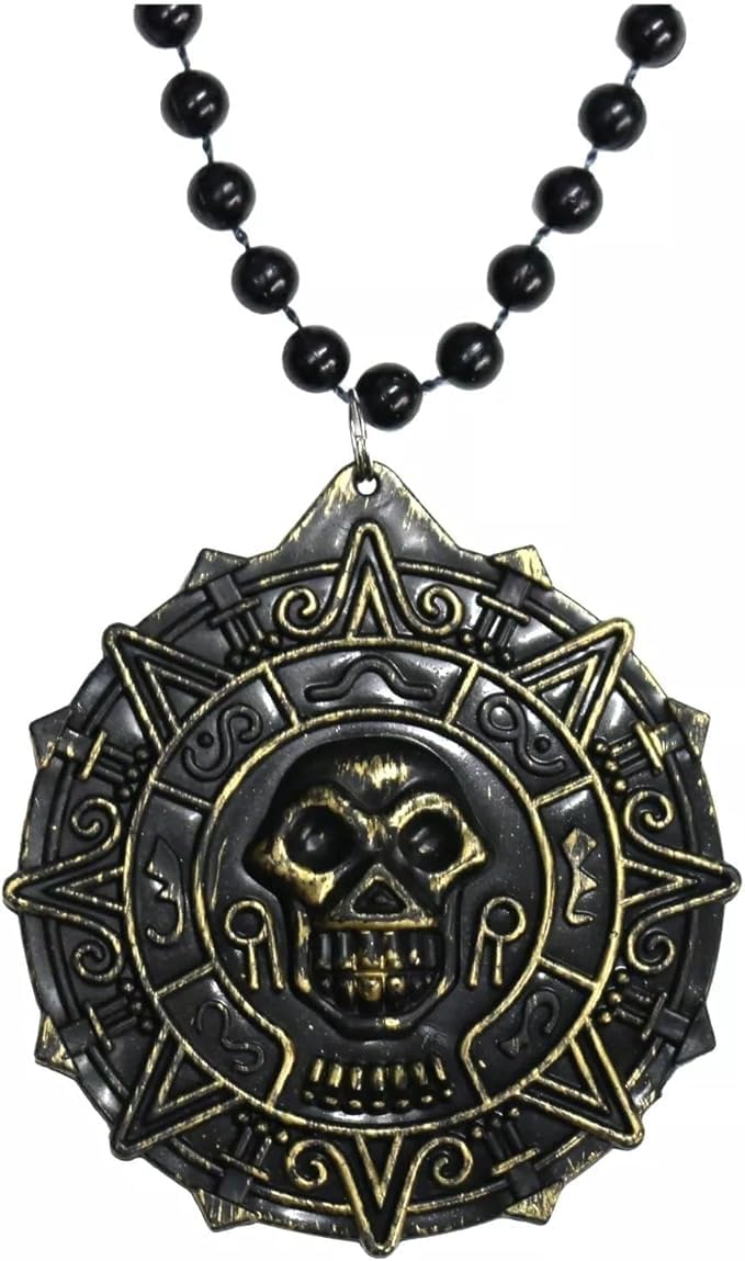 The Tie Company Black The Tie Co Caribbean Pirate Aztec Medallion Bead Chain Necklace Fancy Dress Costume Prop