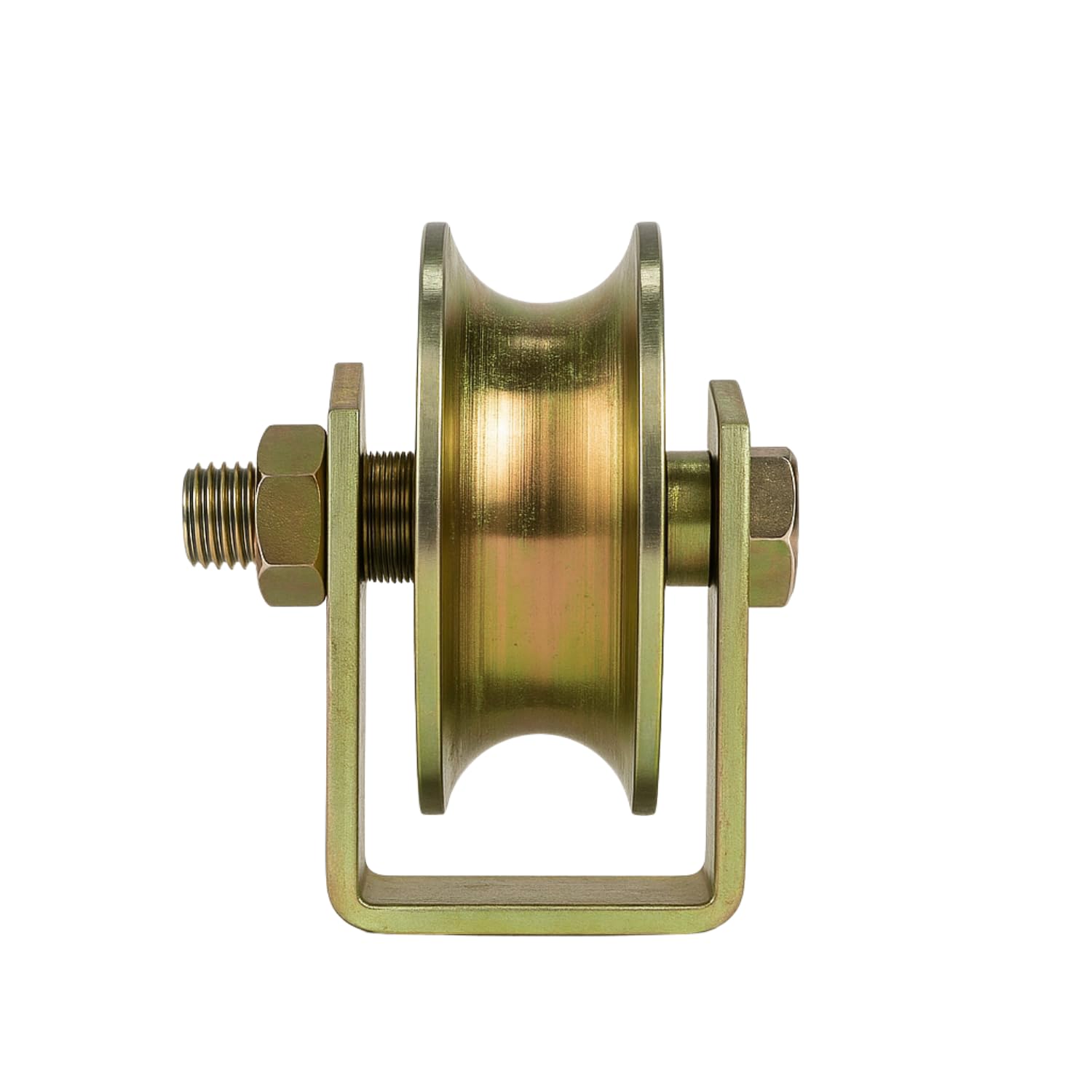PICKIT Steel Sliding Gate Roller | Heavy Duty Caster Wheel with Bracket | Industrial Bearing Pulley (Golden, U Groove)-image-16