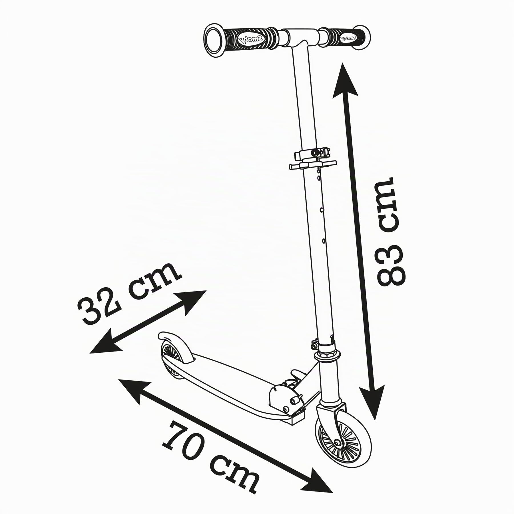 Smoby - Monopattino 2 ruote Stitch, struttura in metallo, manubrio regolabile in altezza, freno posteriore e impugnature di sicurezza, per bambini dai 5 anni, 7600750379