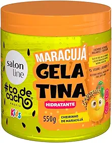 Salon Line, Gelatina Capilar Hidratante, Maracujá, #todecacho Kids, Vegana - Para Cabelos Ondulados, Cacheados e Crespos, Salon Line, 550g