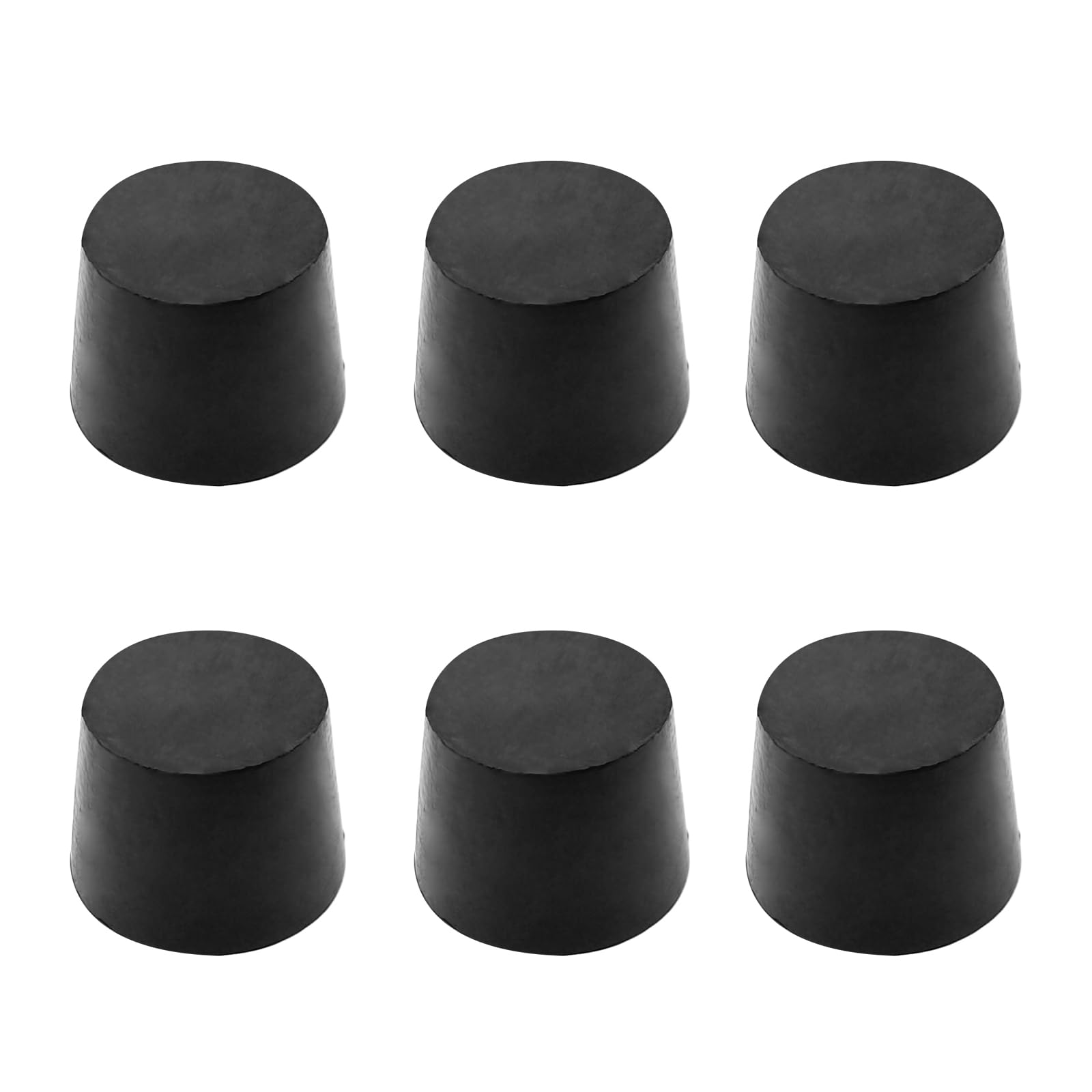 AnRui 6 Pack Solid Rubber Stoppers Tapered Lab Seal Plug 26mm to 32mm Test Tubes Bungs Stopper for Industrial, Laboratory, Home Use