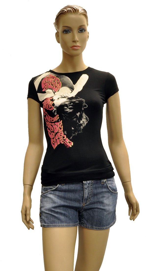 Miss Sixty Black Viscose Short Sleeve Top Blouse