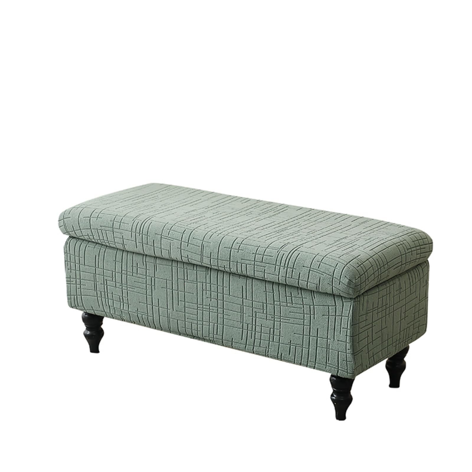 Highdi Stretch Ottoman Cover Rectangle, Soft Elastic Ottoman Slipcover Folding Ottoman Storage Bench Covers Washable Footstool Protector Covers for Living Room (TW28 Sage Green,M)