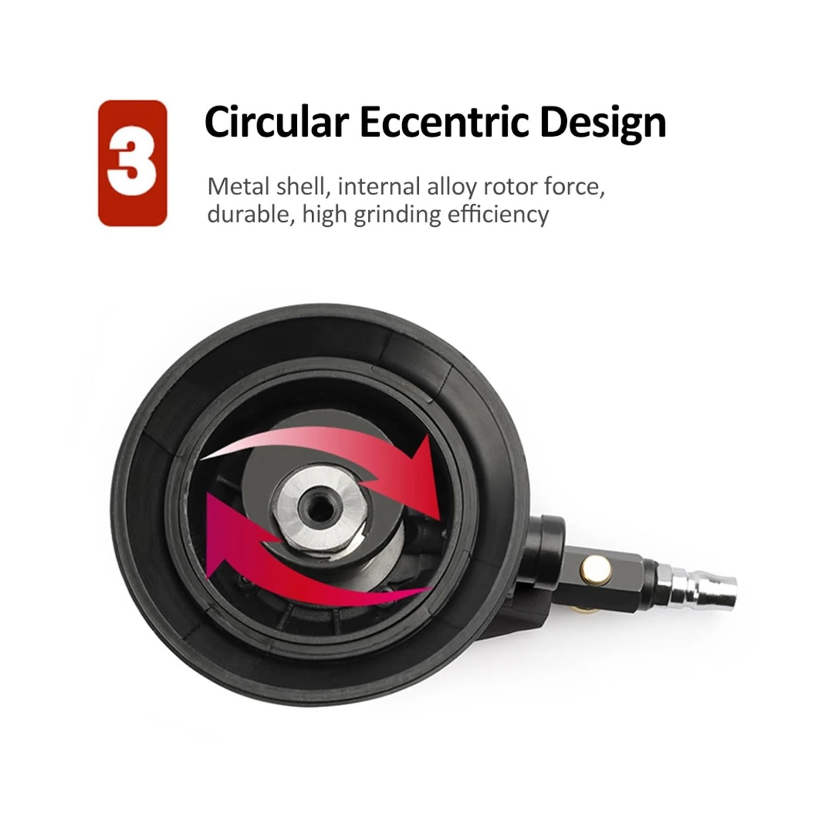 LIJADORA Orbital neumática, pulidora de coche de 5 "/6", máquina de lijado, herramientas de depilación, LIJADORA Orbital aleatoria de aire Alta eficiencia para madera, compuestos y metal.(5 inch Vacuu