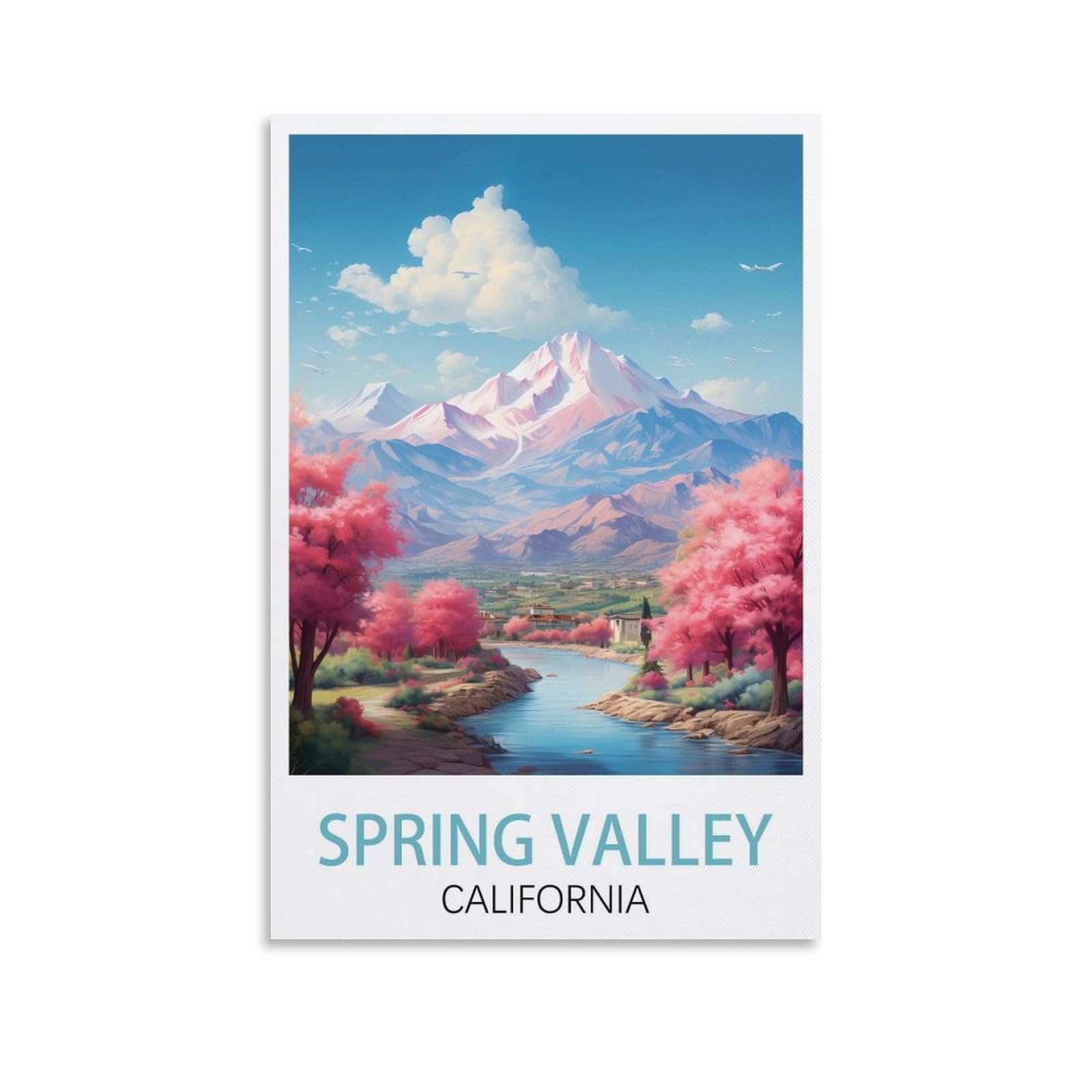 Metal Tin Sign Metal Wall Decorative Tin Signs for Home Kitchen Bar Coffee Shop Club Orchard Decoration Spring Valley California Posters 15x30cm