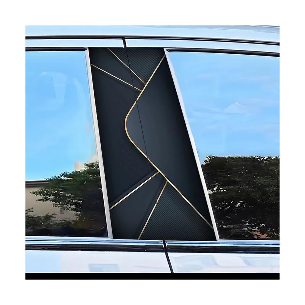 Auto Accessory 2 Car Center Pillar Stickers Geometric Lines B-Pillar Scratch Protection Sticker