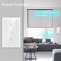Vista 2 de BSEED Interruptor inteligente WiFi para persiana enrollable, interruptor ciego inteligente compatible con Alexa Echo y Google Home, control remoto