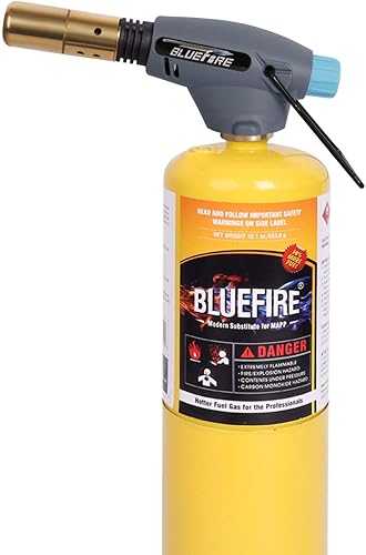BLUEFIRE MAPP MAP PRO Cilindro de gas propano para soldadura, reparación de fontanería, reparación de plomería, vidrio de iluminación